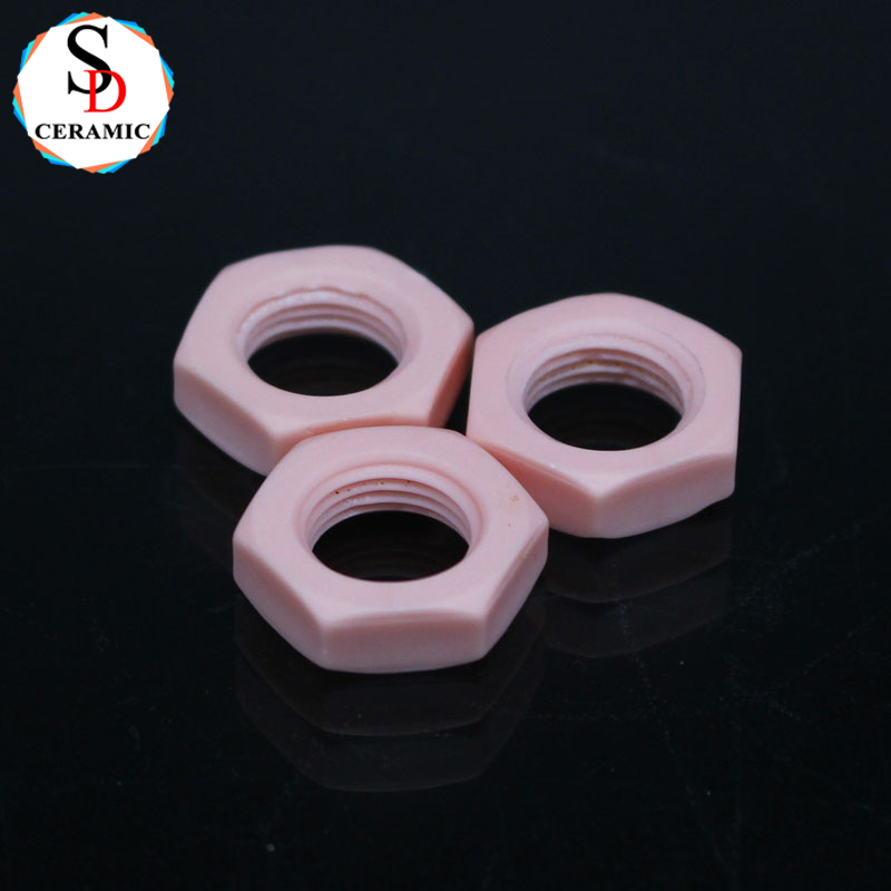 Pink 95 Alumina Ceramic Nut Al2O3 Ceramic Nut