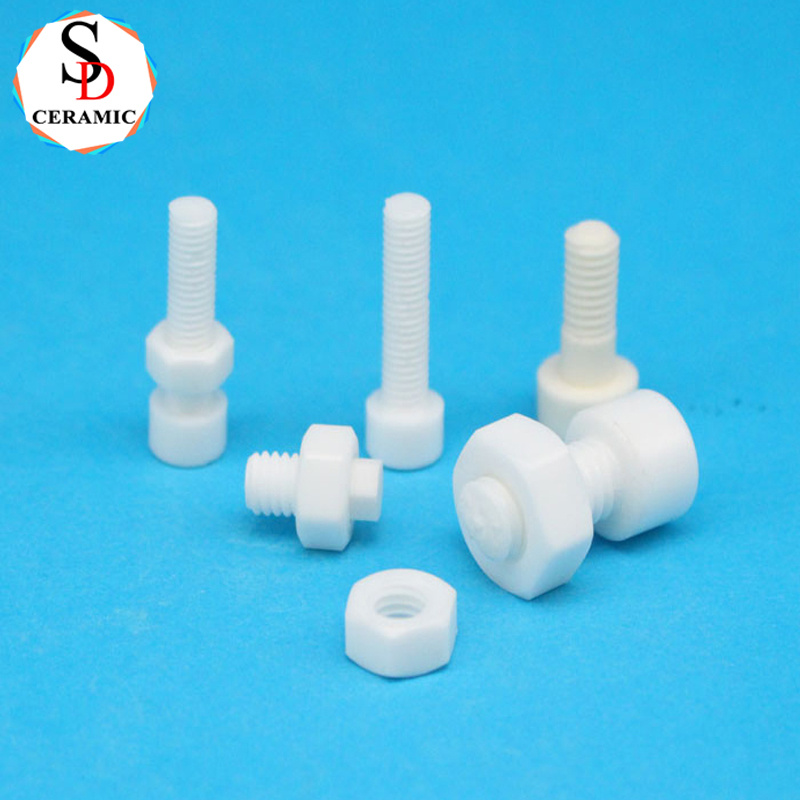 High Hardness Zro2 Insulator Zirconia Ceramic Screw And Ceramic Nut